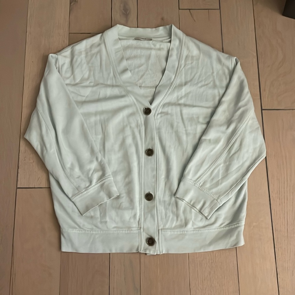 Vince Light Mint V-Neck Button Front Women’s Cardigan Sweater/sweatshirt